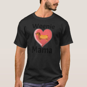 Camiseta Womens Weenie Mama Dachshund Weiner Dog Heart Lov