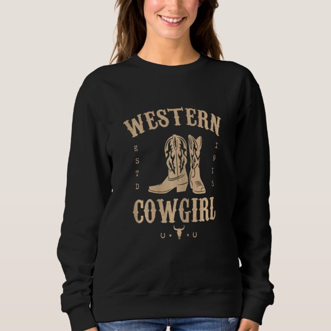Camiseta Womens Western Cowgirl Yeehaw Hippie Boho Cow Bull (Frente)