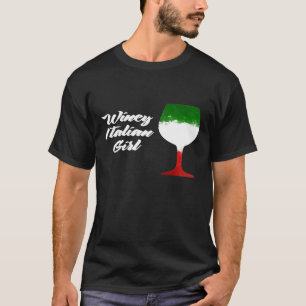 Camiseta Womens Winey Italiana Girl Flag