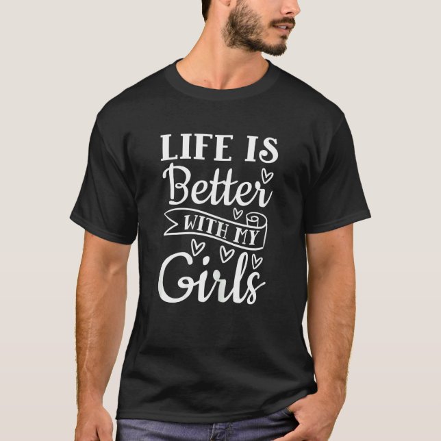 Camiseta Womens   With My Girls  Proud Single Mom (Frente)