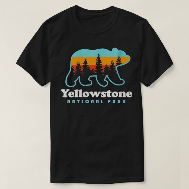 Camiseta Womens Yellowstone National Park Wyoming Bear Men (Frente do Design)