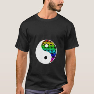 Camiseta Womens Yin e Yang Símbolo de Paz Sinalização de Am