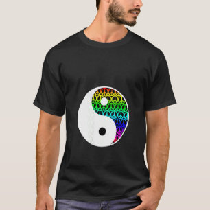 Camiseta Womens Yin e Yang Símbolo de Paz Sinalização de Am
