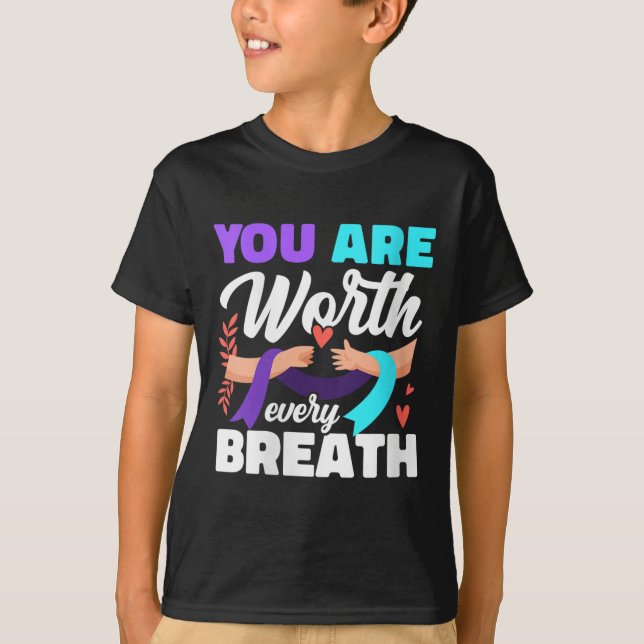 Camiseta Womens You Are Worth Every Breath Depression Aware (Frente)