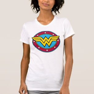Camiseta Wonder Woman Circle & Stars Vintage Logo