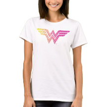 Wonder Woman Yellow-Pink Halftone Gradient Logo