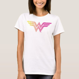 Camiseta Wonder Woman Yellow-Pink Halftone Gradient Logo