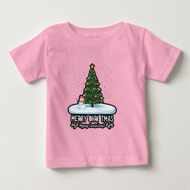 Camiseta "Wonderland de inverno: Árvores de Natal, Snowmen  (Frente)