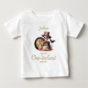 Camiseta Wonderland Gothic Skeleton Halloween Baby Bday
