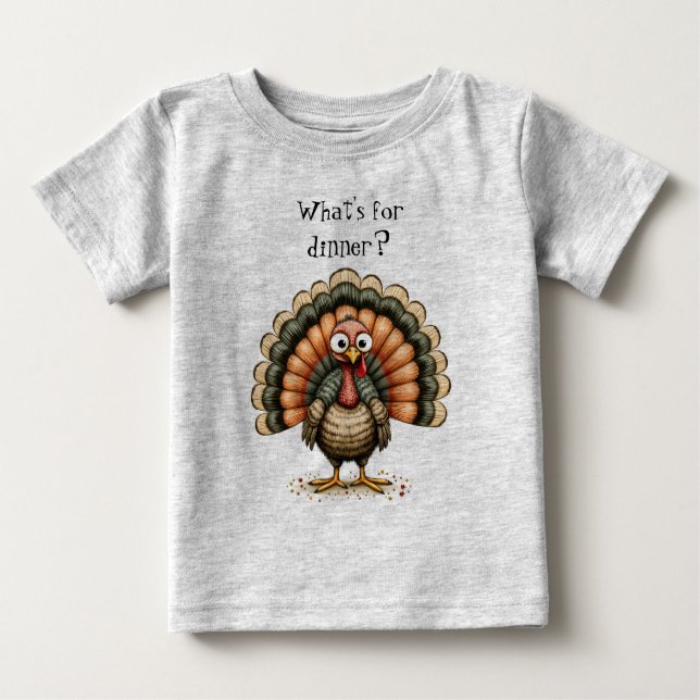 Camiseta Wonky Quirky Turkey What's For Dinner?  (Frente)