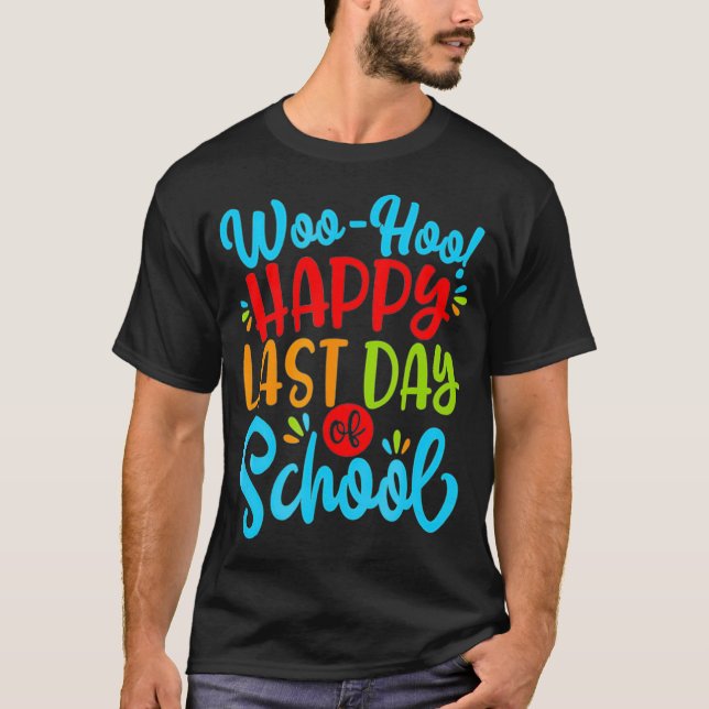 Camiseta Woo Hoo Happy, Professor de Diversão Escolar Stu (Frente)