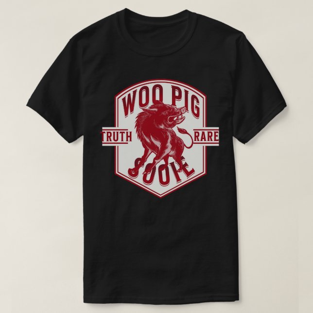 Camiseta Woo Pig Sooie Crachá (Frente do Design)
