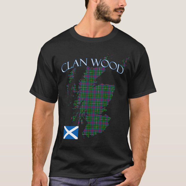Camiseta Wood Scottish Clan Tartan Scotland (Frente)