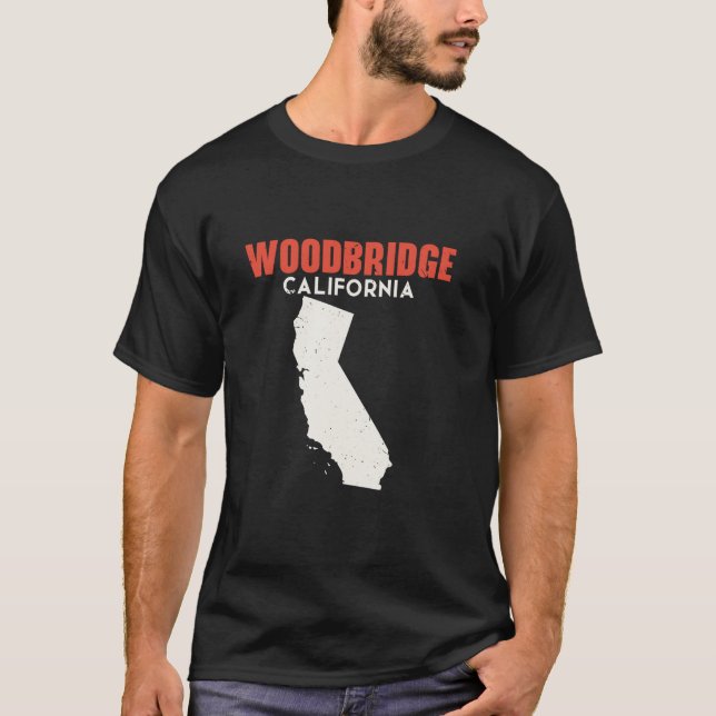 Camiseta Woodbridge California EUA Estado América Viagem Ca (Frente)