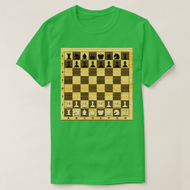 Camiseta Wooden Chess board with figures  (Frente do Design)