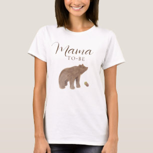 Camiseta Woodland Animal Bear Fall Chá de fraldas Mama para