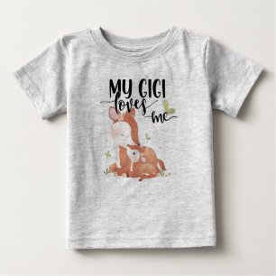 Camiseta Woodland Deer Doe and Baby Fawn My Gigi Me ama
