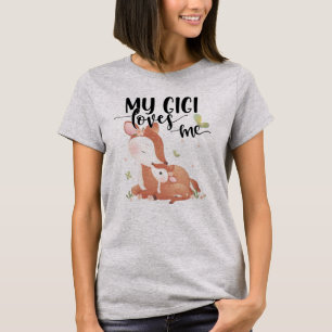 Camiseta Woodland Deer Doe and Baby Fawn My Gigi Me ama