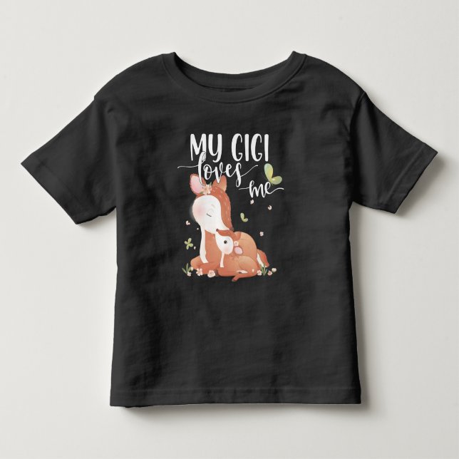 Camiseta Woodland Deer Doe and Baby Fawn My Gigi Me ama (Frente)