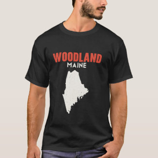 Camiseta Woodland Maine EUA State America Viagem Mainer