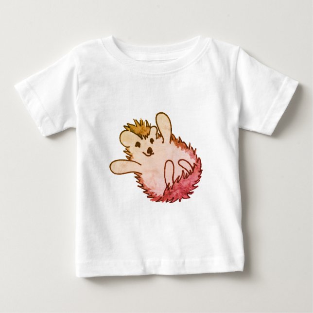 Camiseta Woodland Red Orange Happy Cuz Hedgehog (Frente)
