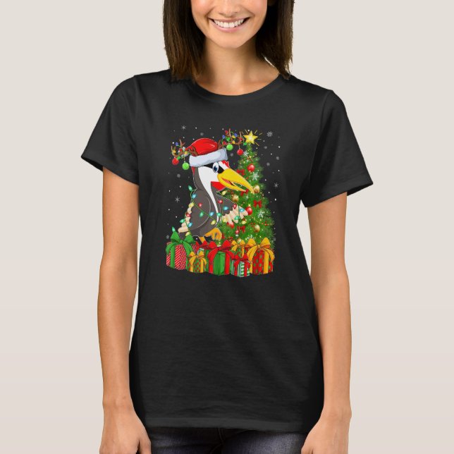 Camiseta Woodpecker Bird  Xmas Holiday Woodpecker Christmas (Frente)