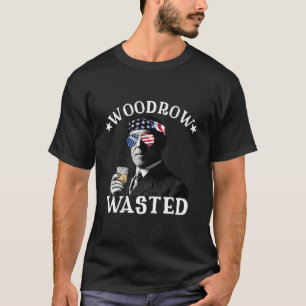 Camiseta Woodrow Wast Bebendo Patriótico Presidente Woodro