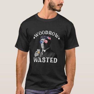 Camiseta Woodrow Wast Bebendo Patriótico Presidente Woodro