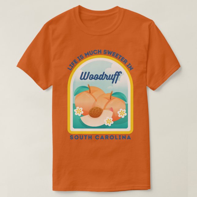 Camiseta Woodruff South olina SC Peach Tourist Souvenir (Frente do Design)