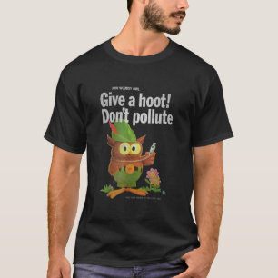 Camiseta Woodsy Owl dá um Hoot 70s desapontado e apagado E