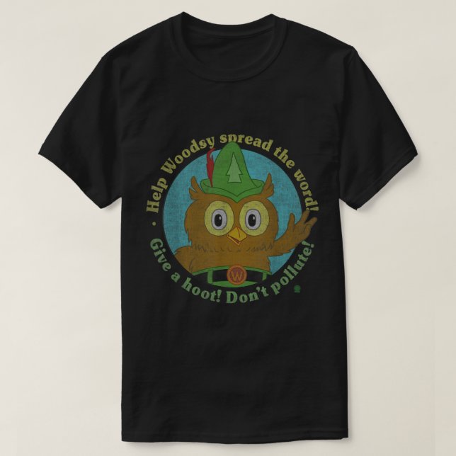 Camiseta Woodsy Owl Give a Hoot Distressed and Faded  (Frente do Design)