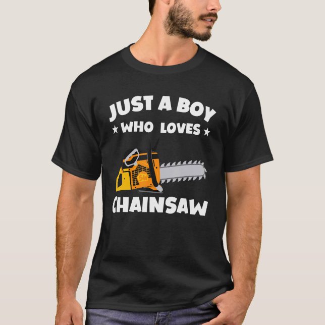 Camiseta Woodworker Chainsaw Tree Cutter  Mens Kids (Frente)