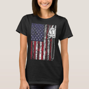 Camiseta Woodworker Chainsaw Wood Logger Us Flag Lumberjack