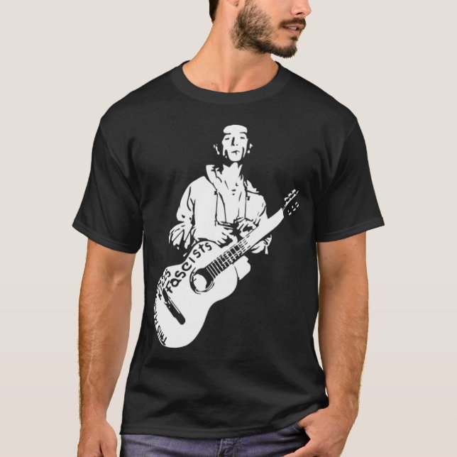 Camiseta Woody Guthrie Esta Máquina Matar golfe (Frente)