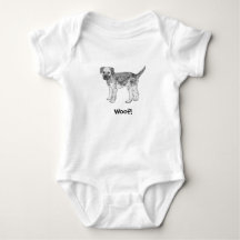 Woof! Bodysuit do bebê do Doggy - beira Terrier