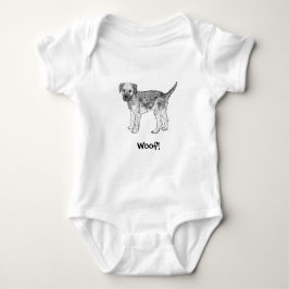 Camiseta Woof! Bodysuit do bebê do Doggy - beira Terrier