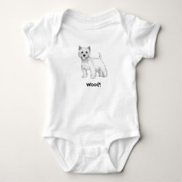 Camiseta Woof! Bodysuit do bebê do Doggy - montanhas