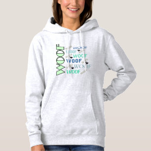 Camiseta WOOF e WOOF Cachorro Povodelo feminino
