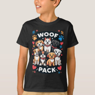 Camiseta "Woof Pack" - Grupo Adorável de Cães