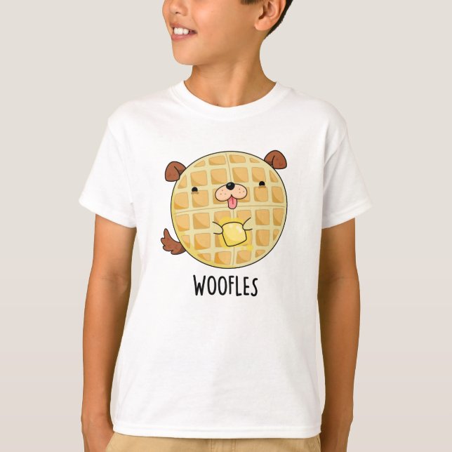 Camiseta Woofles Funny Doggy Waffle Pun (Frente)