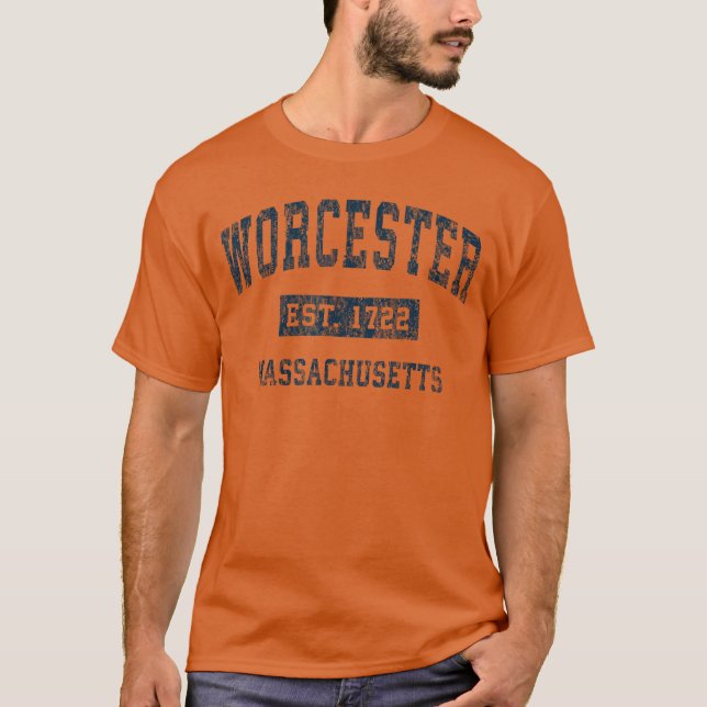Camiseta Worcester Massachusetts MA Design de Esportes Vint (Frente)