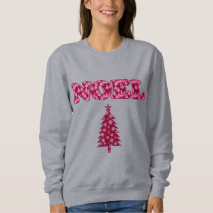 Camiseta Word Art - Noel Padrão com Trees Burgundy