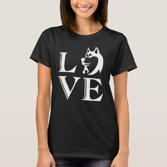 Camiseta Word Love with Dog Silhouette (Frente)