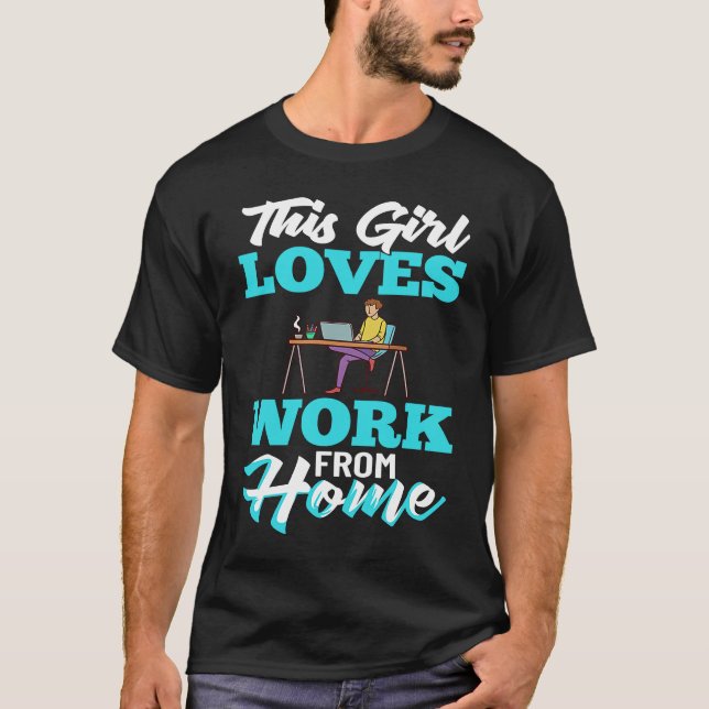 Camiseta Work From Home Office Job Ideas Business Online De (Frente)