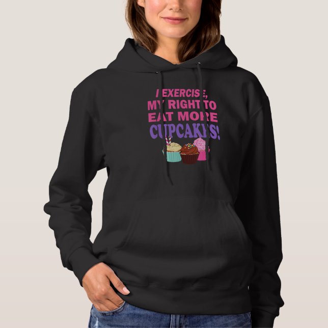 Camiseta Workout De cupcake Eu Exercito Meu Direito De Come (Frente)