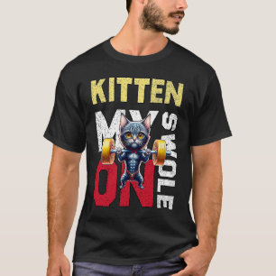 Camiseta Workout Kitten My Swole On Workout Retro Cat