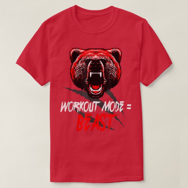 Camiseta Workout Mode = BeastFunny Sport Training 1429 (Frente do Design)