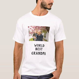 Camiseta World best Grandpa photo name father's day grandpa