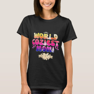 Camiseta World Coziest Mãe, Colorida Retro Floral