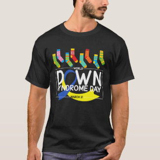 Camiseta World Down Syndrome Day March 21 Blue And Yellow R
